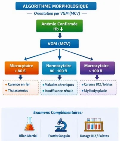 Algorithme morphologique Anémie, diagnostic, classification Algorithme morphologique Anémie, diagnostic, classification