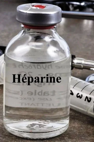 flacon d'héparine