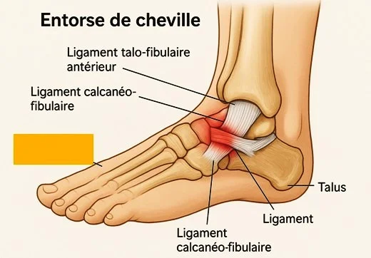 Anatomie de cheville et lesions des ligaments