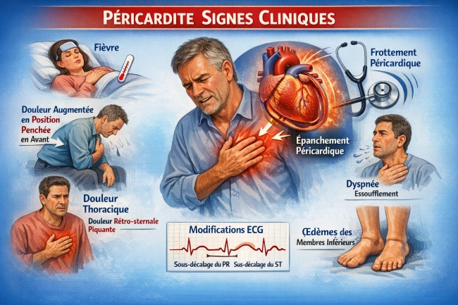 Péricardites signes cliniques, diagnostic