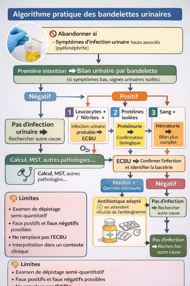 Comment interpréter les résultats de la bandelette urinaire BU