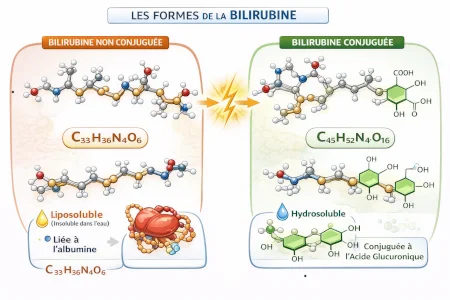 Bilirubine synthèse et biochimie, ictère