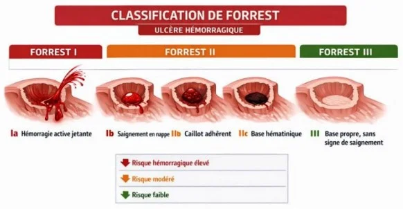 Classification de Forrest, hémorragie digestive Classification de Forrest, hémorragie digestive