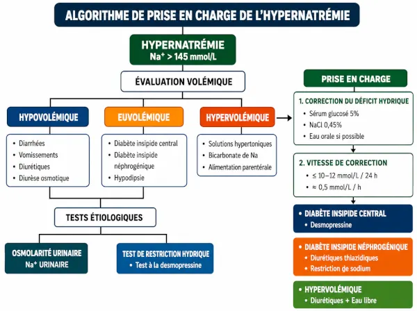 Algorithme hypernatrémie, physiopathologie et conduite à tenir Algorithme hypernatrémie, physiopathologie et conduite à tenir