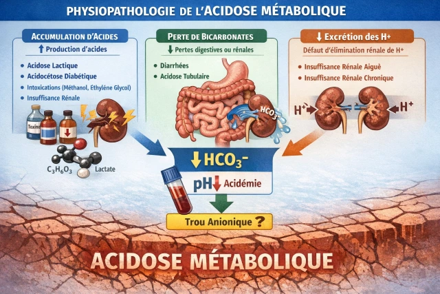 Acidose métabolique, physiopathologie et causes