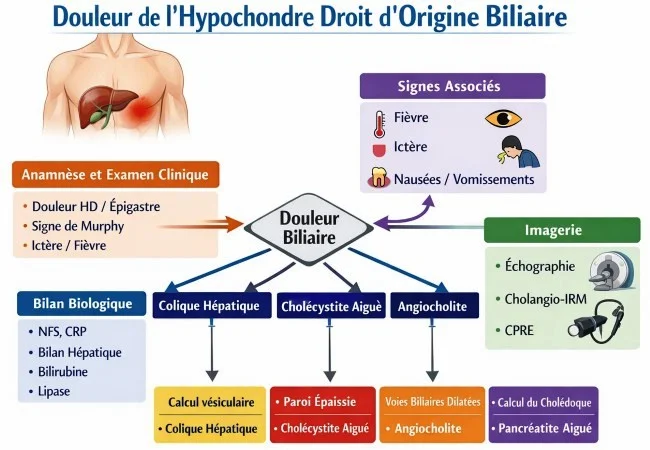 Douleur d'origine biliaire, diagnostic Douleur abdominale d'origine biliaire