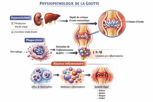 Goutte physiopathologie et signes cliniques