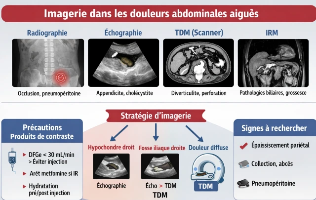 Imagerie Douleur abdominale, choix de l'imagerie