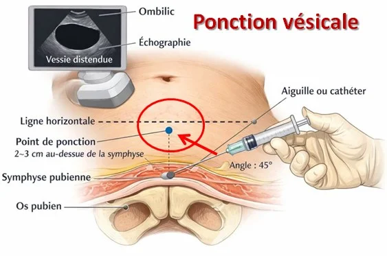 Ponction sus-pubienne Retention urinaire, ponction sus-pubienne