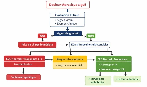 Douleur thoracique Algorithme douleur thoracique, diagnostic