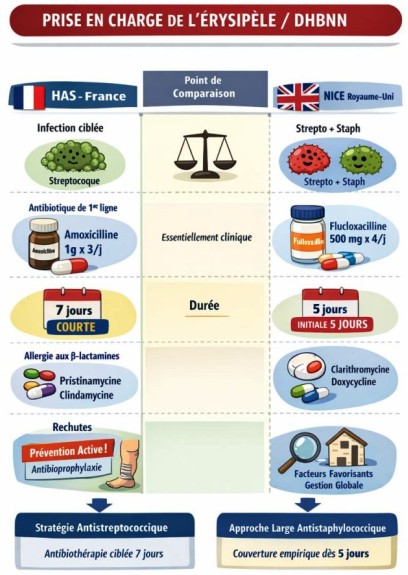 érysipèle, cellulite, recommandations thérapeutiques