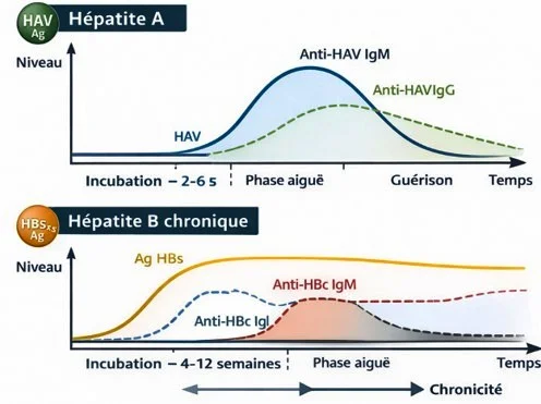 Hépatite A et B Hépatite A et B, variation des Ag et Anticorps