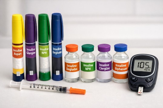 Flacons insuline, insulinothérapie