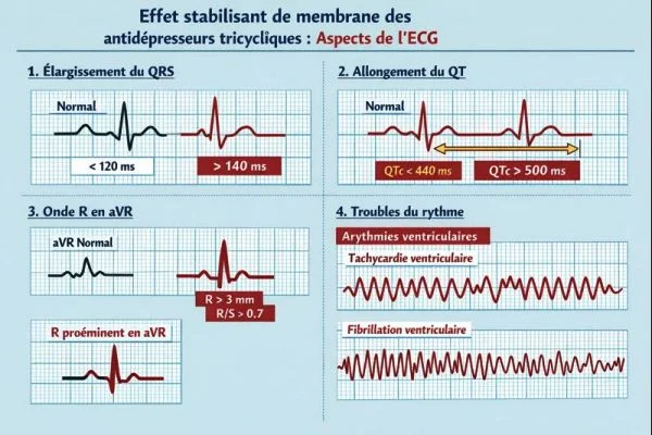 Intoxication par les antidépresseurs Intoxications par les antidépresseurs tricycliques, signes ECG