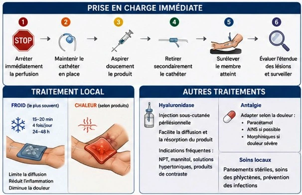 Traitement et prévention de l'extravasation veineuse