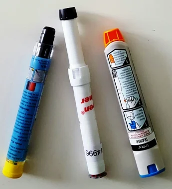 Adrénaline en auto injection, allergie aigue Adrénaline en auto injection, allergie aigue