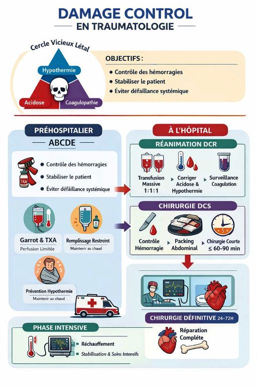 Damage control traumatologie, chirurgie