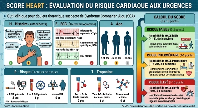ART est un outil clinique utilisé aux urgences pour douleur cardiaque Le score HEART est un outil clinique utilisé aux urgences pour douleur cardiaque