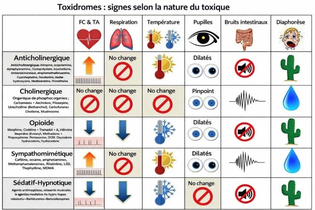 Toxidromes Toxidromes, substances toxiques et signes cliniques