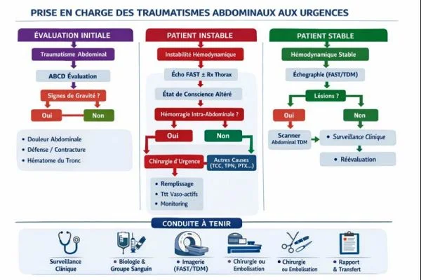Algorithme conduite à tenir devant un traumatisme abdomen