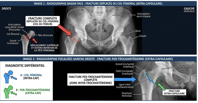 Image radiographique diagnostic de fracture de la hanche